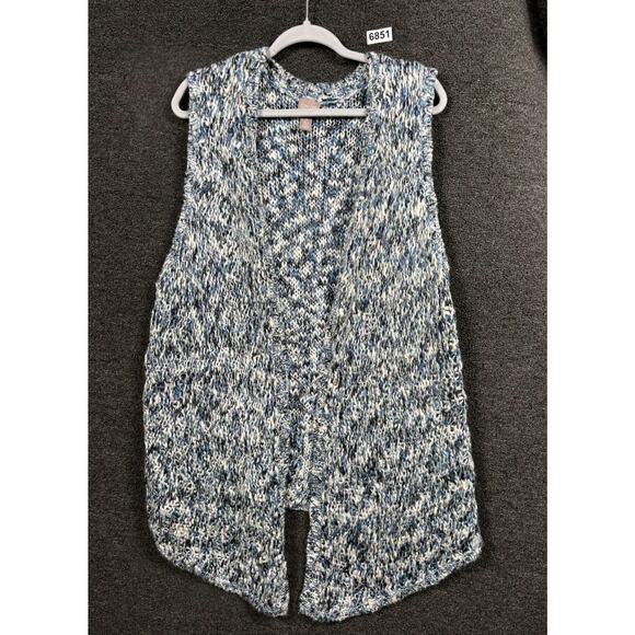 Chico's Chunky Knit Sweater Vest Womens Size 3 US XL Blue Sleeveless Super Soft - Picture 1 of 7